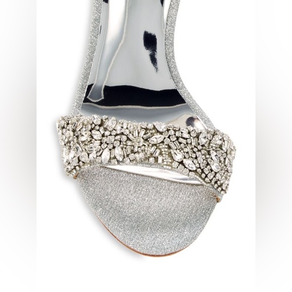 $275 Badgley Mischka Size 9 Jen Ankle Strap Crystal Sandal Pumps NWT - Picture 4 of 11